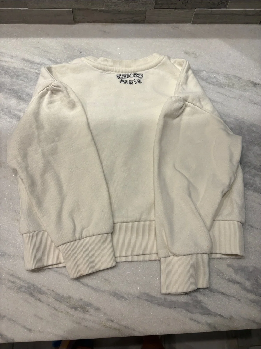 Kenzo Cream Kids Sweatshirt with Multicolor Tiger Patch